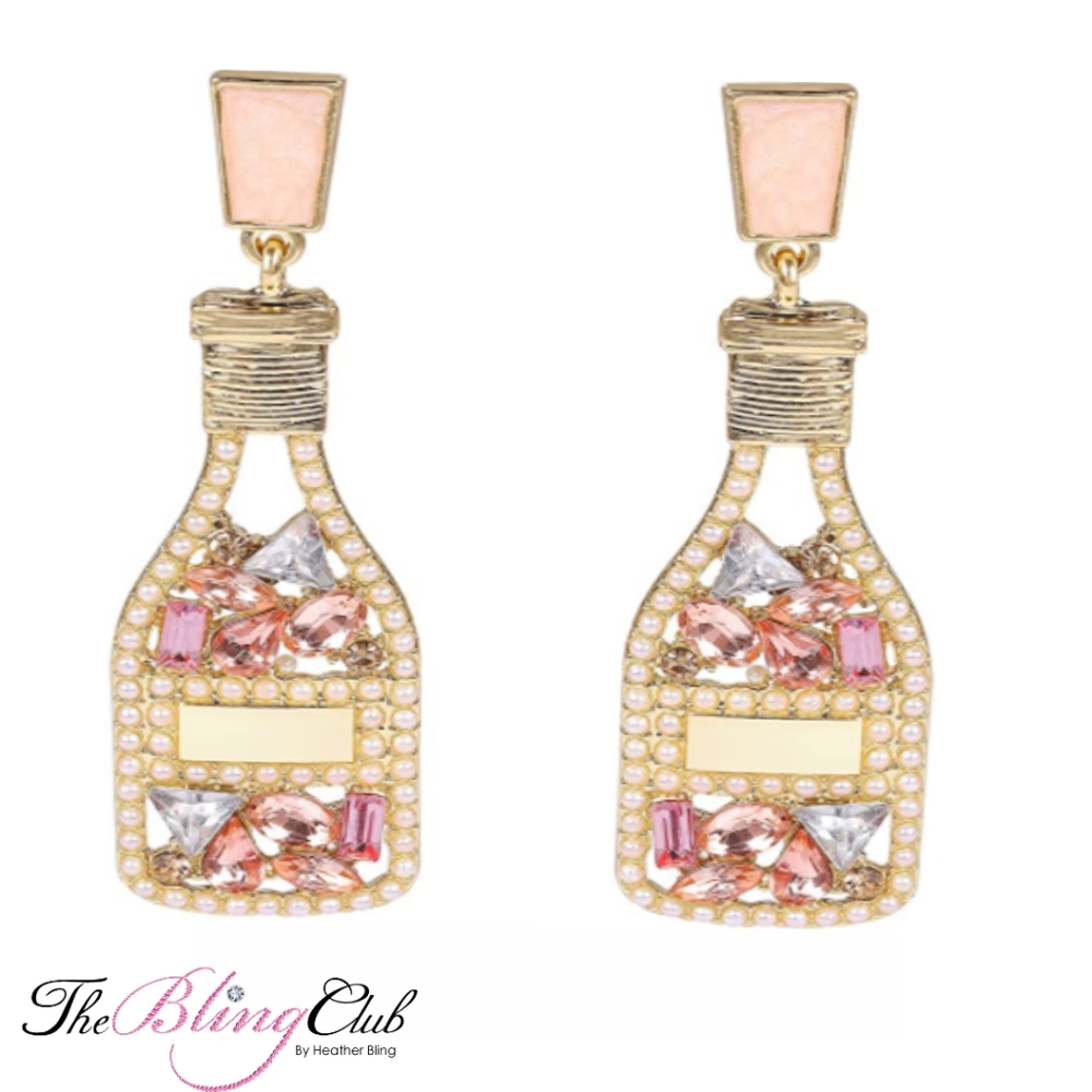 Popping Bottles Champagne Bottle Earrings